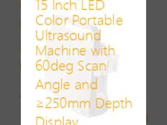 Máy siêu âm màu LED xách tay 15 inch với góc quét 60 độ và hiển thị độ sâu ≥250mm