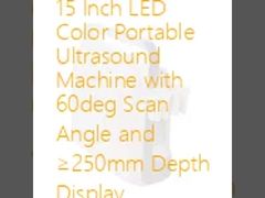 Máy siêu âm màu LED xách tay 15 inch với góc quét 60 độ và hiển thị độ sâu ≥250mm